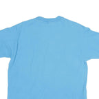 HANES Mens Blue XL Plain T-Shirt Short Sleeve Crew Neck Cotton Blend Casual
