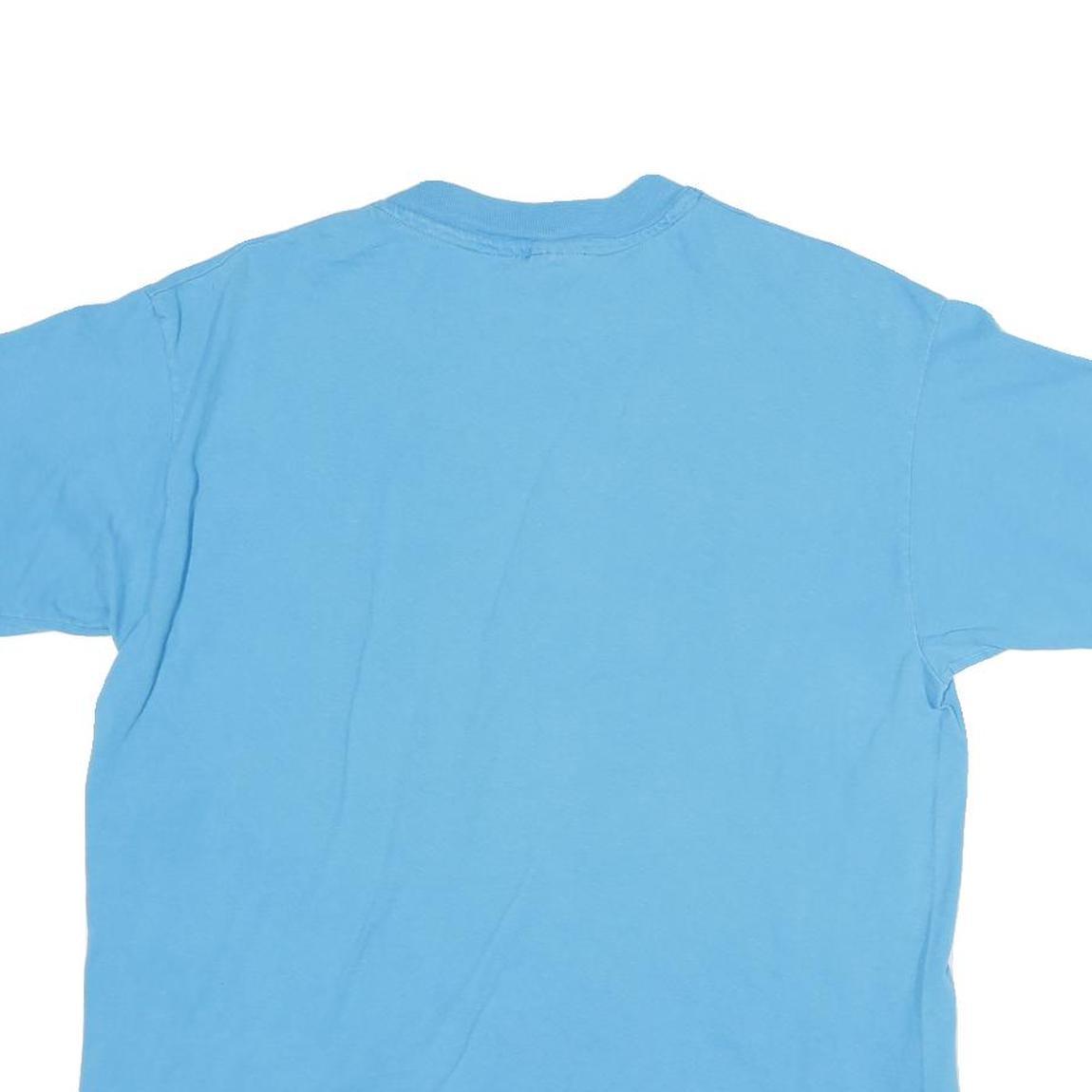 HANES Mens Blue XL Plain T-Shirt Short Sleeve Crew Neck Cotton Blend Casual