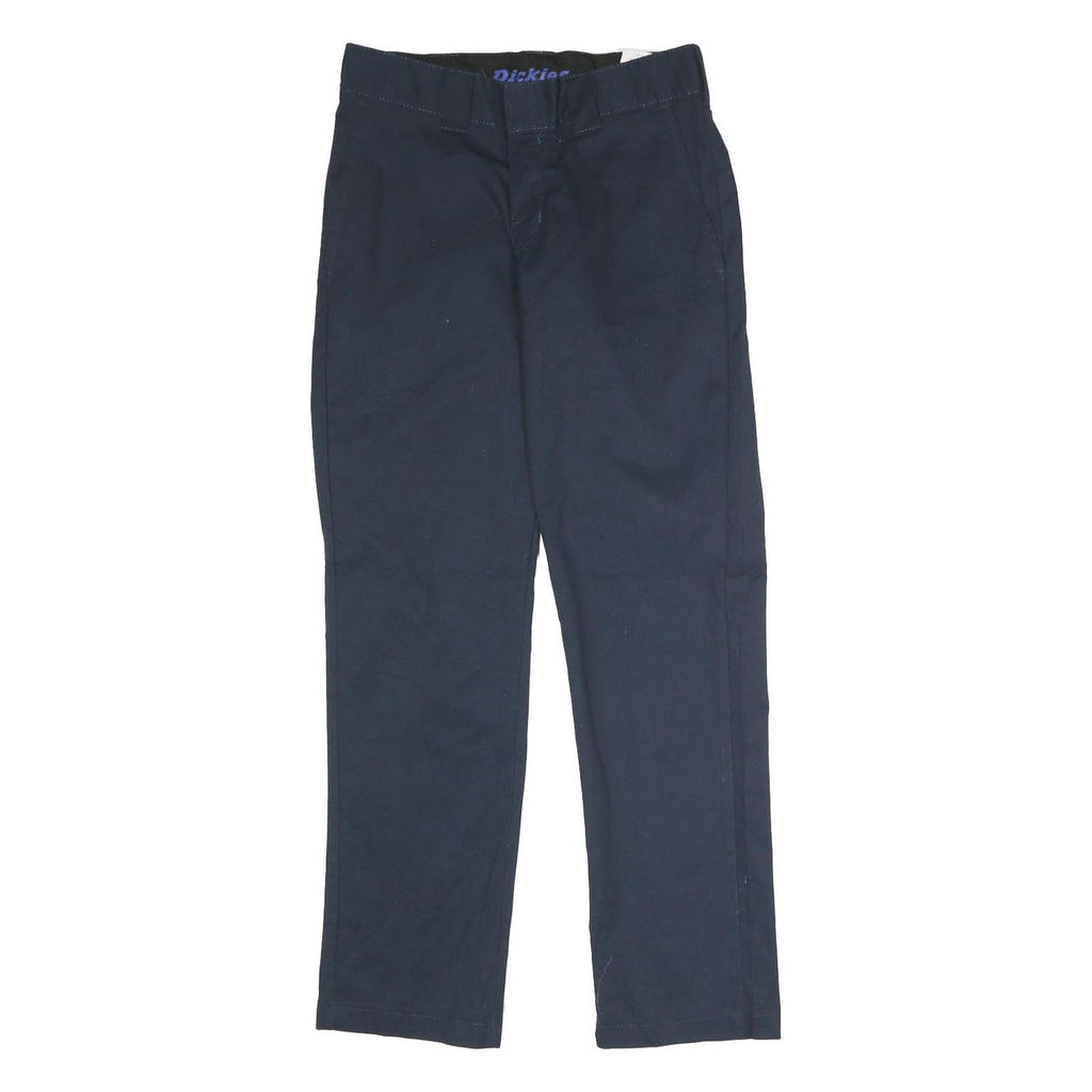 DICKIES Mens Polyester Blend Navy Regular Fit Straight Leg Trousers W29 L30