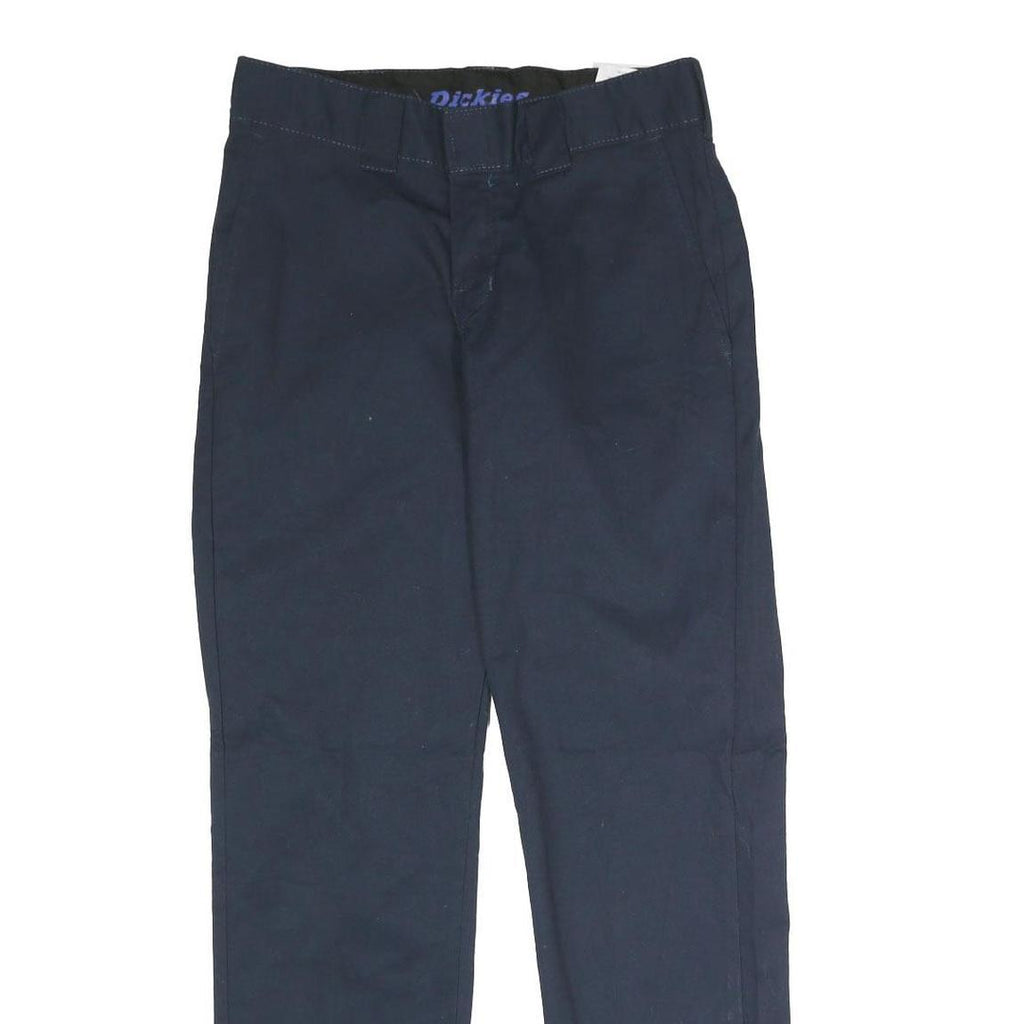 DICKIES Mens Polyester Blend Navy Regular Fit Straight Leg Trousers W29 L30