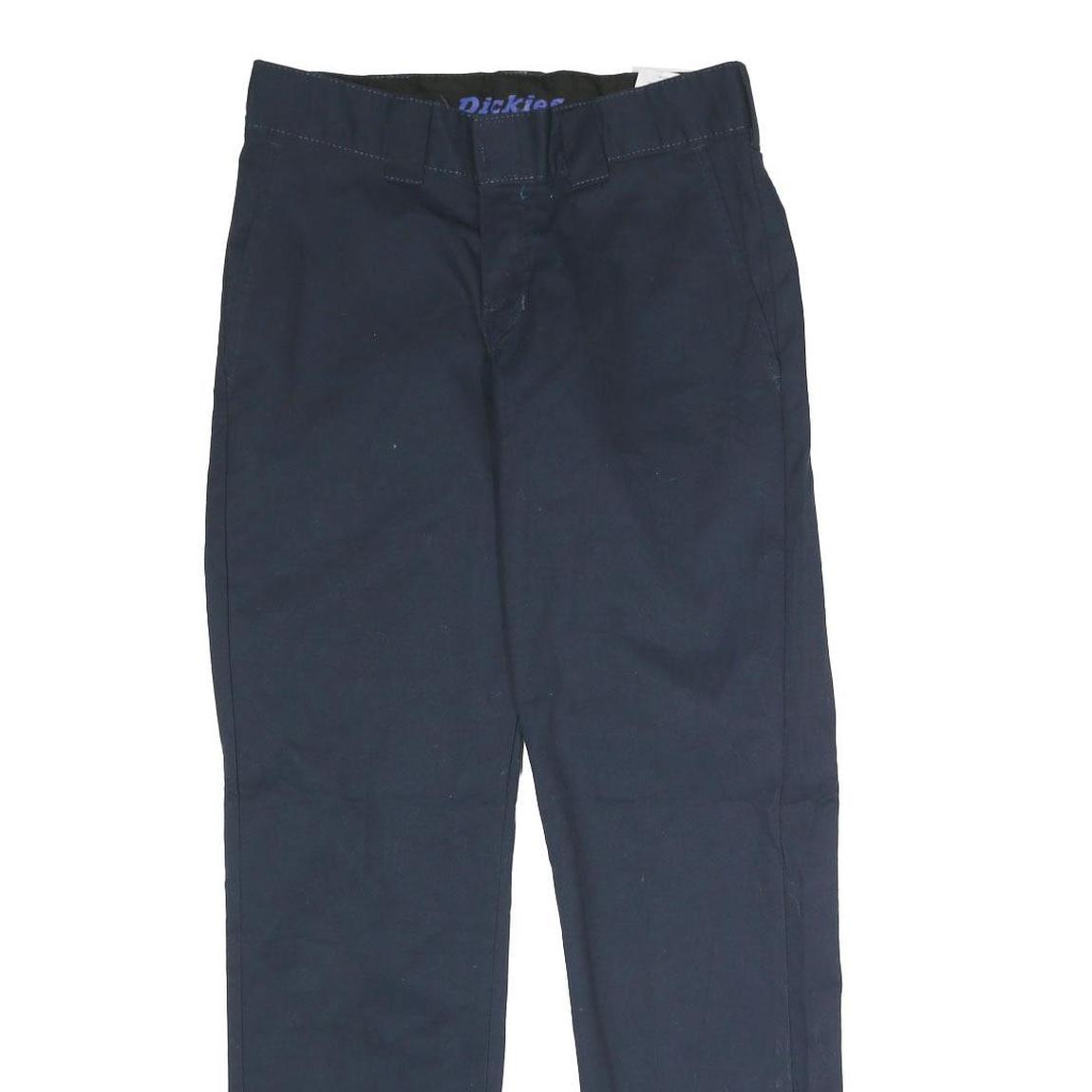 DICKIES Mens Polyester Blend Navy Regular Fit Straight Leg Trousers W29 L30