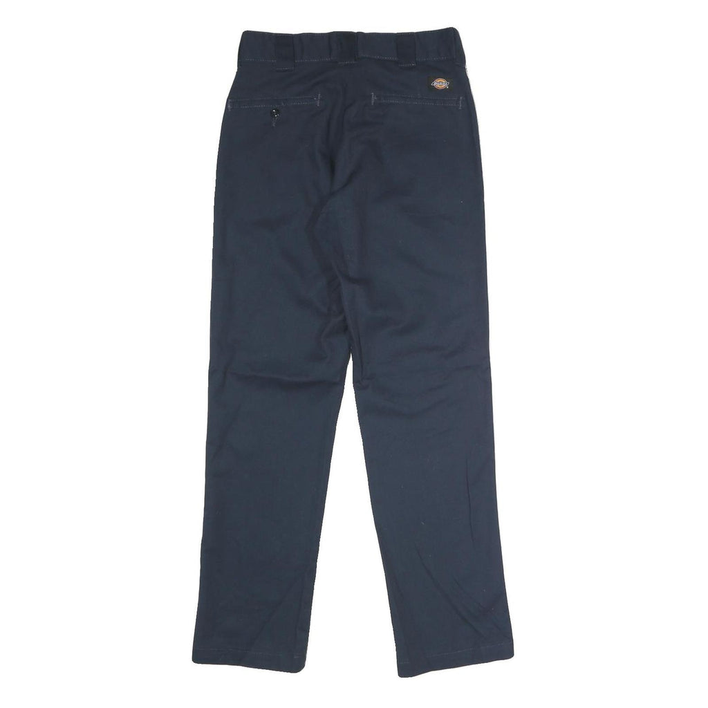 DICKIES Mens Polyester Blend Navy Regular Fit Straight Leg Trousers W29 L30