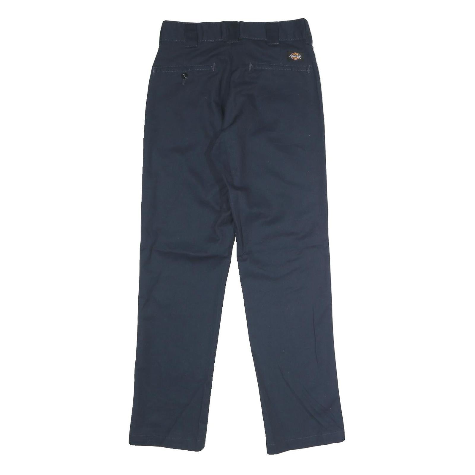DICKIES Mens Polyester Blend Navy Regular Fit Straight Leg Trousers W29 L30