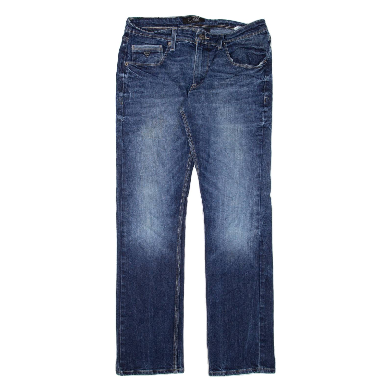 GUESS JEANS Womens Jeans Blue Slim Straight W32 L32