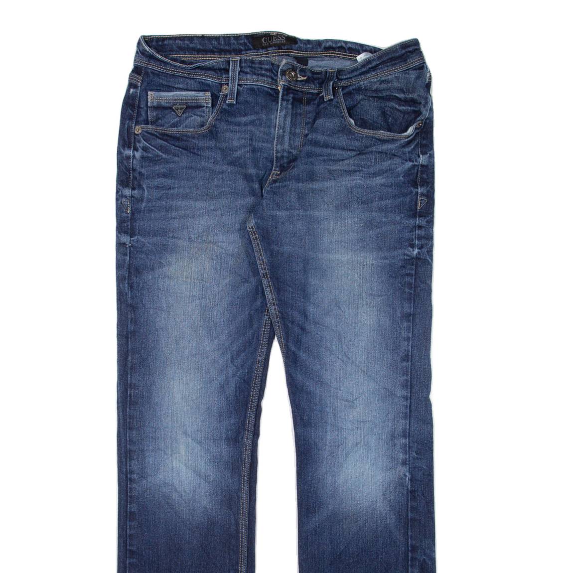 GUESS JEANS Womens Jeans Blue Slim Straight W32 L32