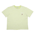 CARHARTT WIP Womens Green & White Striped T-Shirt XL Short Sleeve Crew Neck