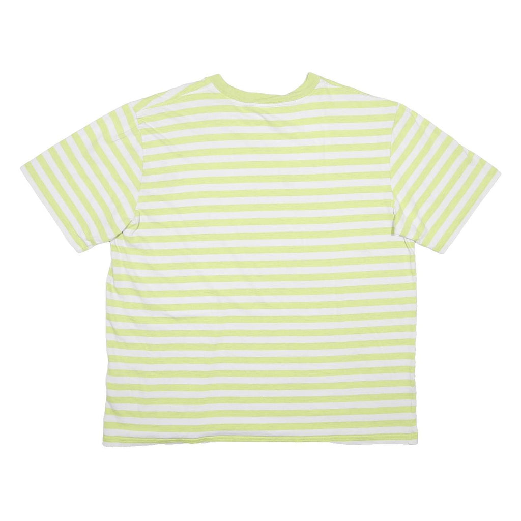 CARHARTT WIP Womens Green & White Striped T-Shirt XL Short Sleeve Crew Neck