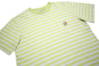 CARHARTT WIP Womens Green & White Striped T-Shirt XL Short Sleeve Crew Neck