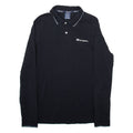 CHAMPION Mens Polo Shirt Black Long Sleeve M
