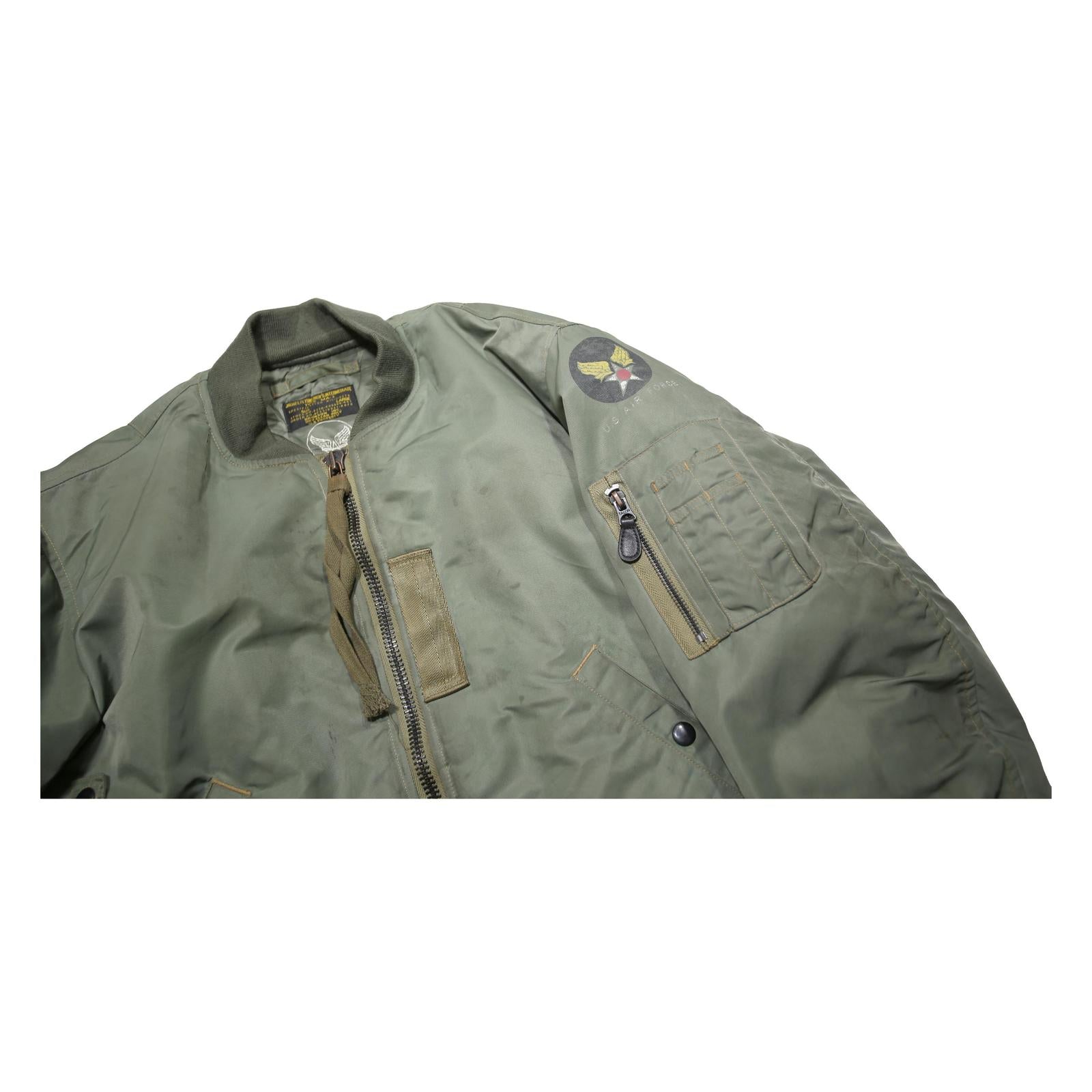 BRONSON INC. Buzz Rickson's Type MA-1 Mens Green Flight Bomber L Jacket