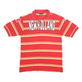 KAPPA Mens Red & Yellow Striped XL Polo Shirt New Holland Logo Cotton Short