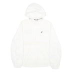 NAUTICA Mens White Nylon Pullover Jacket M Hooded Casual Lightweight