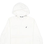 NAUTICA Mens White Nylon Pullover Jacket M Hooded Casual Lightweight
