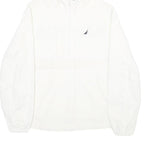 NAUTICA Mens White Nylon Pullover Jacket M Hooded Casual Lightweight