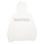 NAUTICA Mens White Nylon Pullover Jacket M Hooded Casual Lightweight