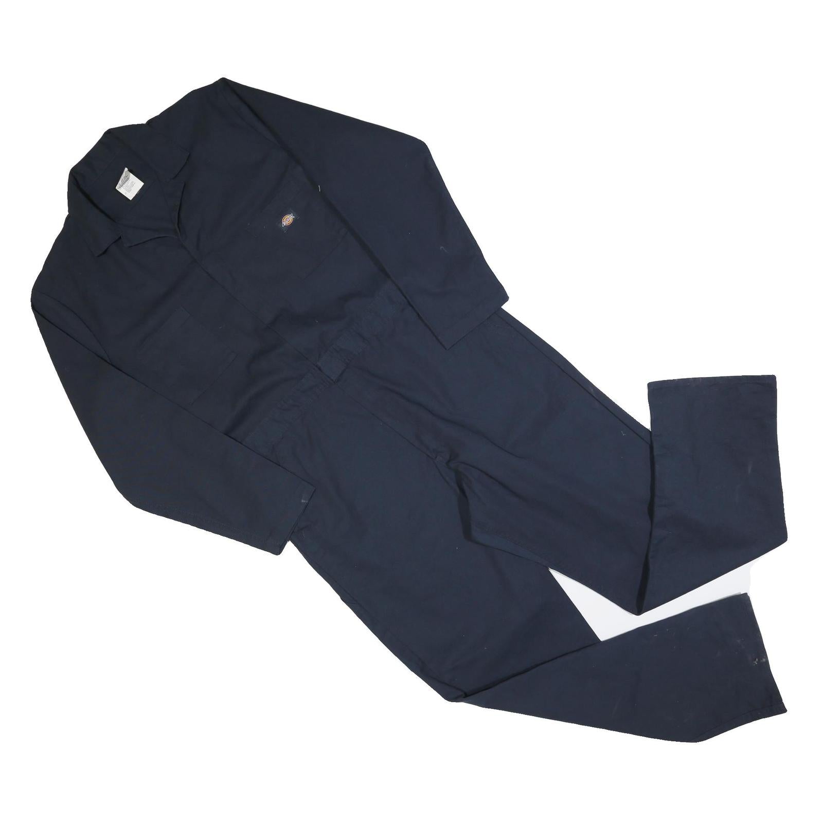 DICKIES Mens Navy Blue Cotton Blend Dungarees Regular Fit L W40 L32 Workwear
