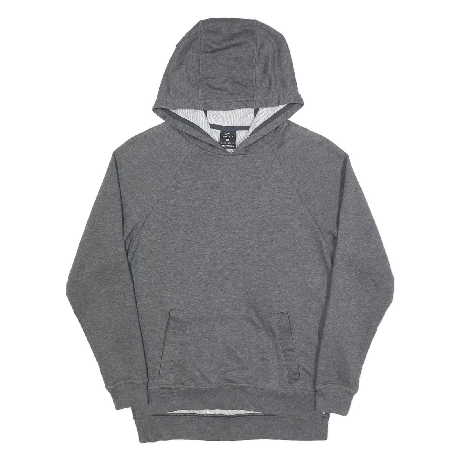 NIKE Mens Grey Hoodie XS Plain Cotton Blend Pullover Sport Casual