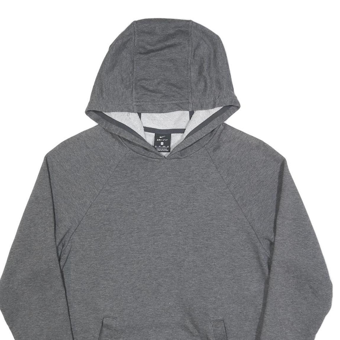 NIKE Mens Grey Hoodie XS Plain Cotton Blend Pullover Sport Casual