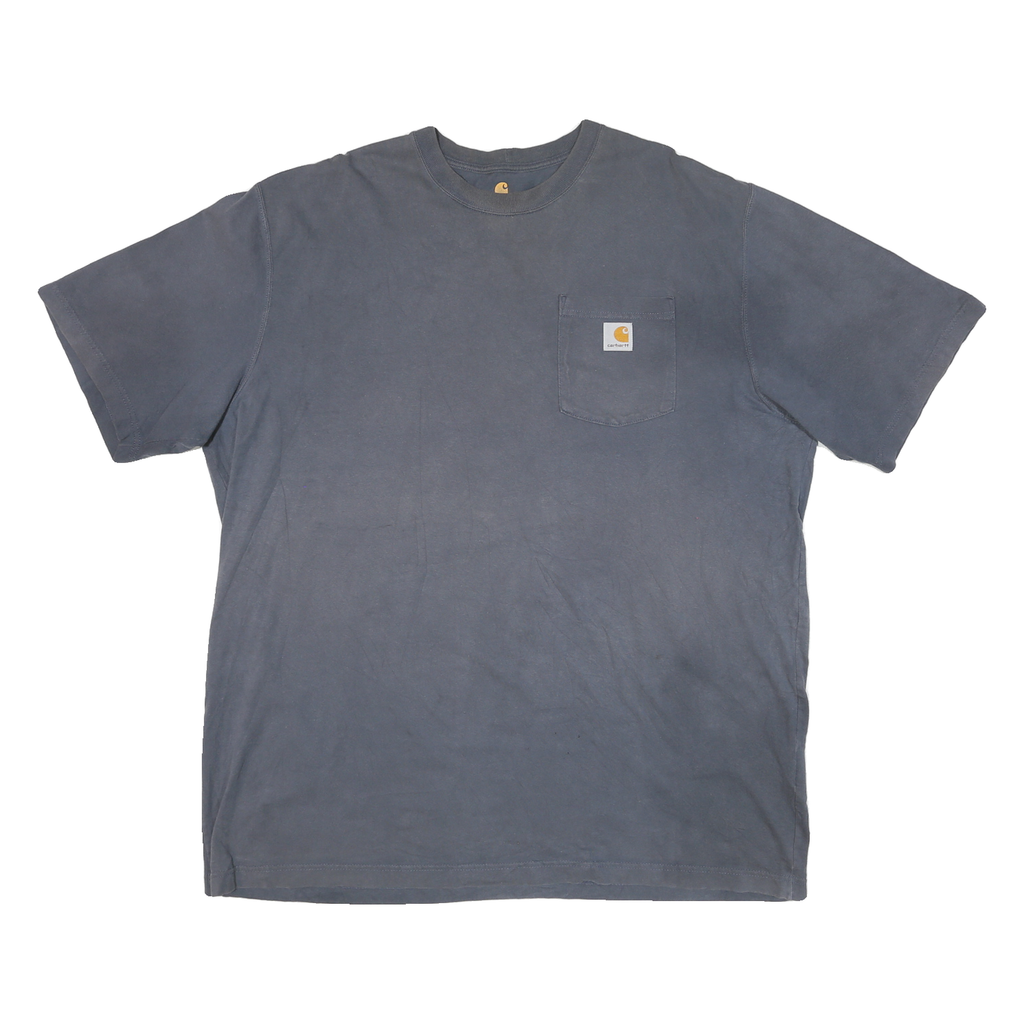 CARHARTT Mens Blue & Yellow Pocket T-Shirt XL Short Sleeve Crew Neck Workwear