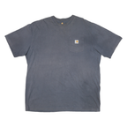 CARHARTT Mens Blue & Yellow Pocket T-Shirt XL Short Sleeve Crew Neck Workwear