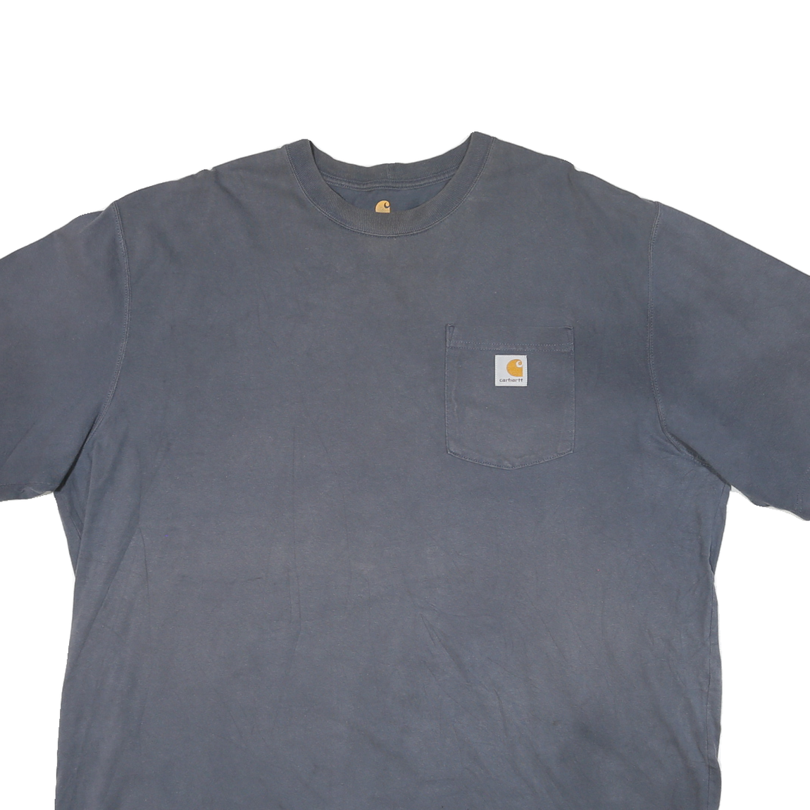CARHARTT Mens Blue & Yellow Pocket T-Shirt XL Short Sleeve Crew Neck Workwear