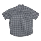 NAUTICA Mens Blue & White Check Cotton Shirt L Button Down Short Sleeve Casual