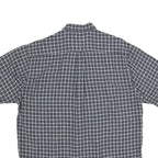 NAUTICA Mens Blue & White Check Cotton Shirt L Button Down Short Sleeve Casual