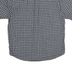 NAUTICA Mens Blue & White Check Cotton Shirt L Button Down Short Sleeve Casual