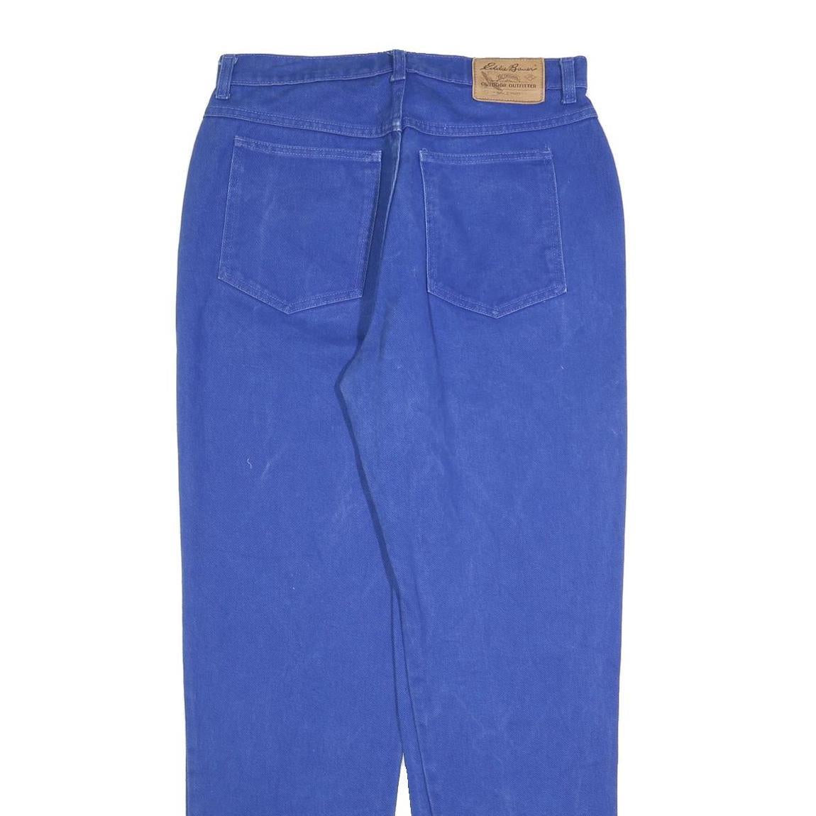EDDIE BAUER Womens Jeans Blue Regular Straight Denim W32 L32 Cotton Blend Zip