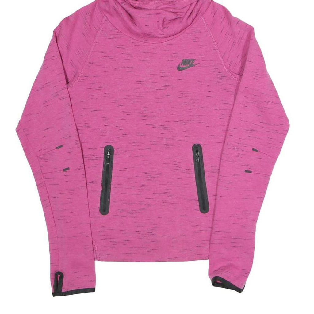 NIKE Womens Pink Hooded Pullover XS Lightweight Athletic Sweatshirt