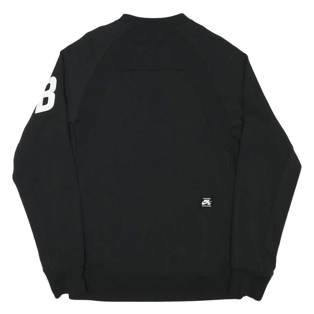 NIKE Mens Black Crew Neck S Sportswear Logo Sweatshirt Pullover