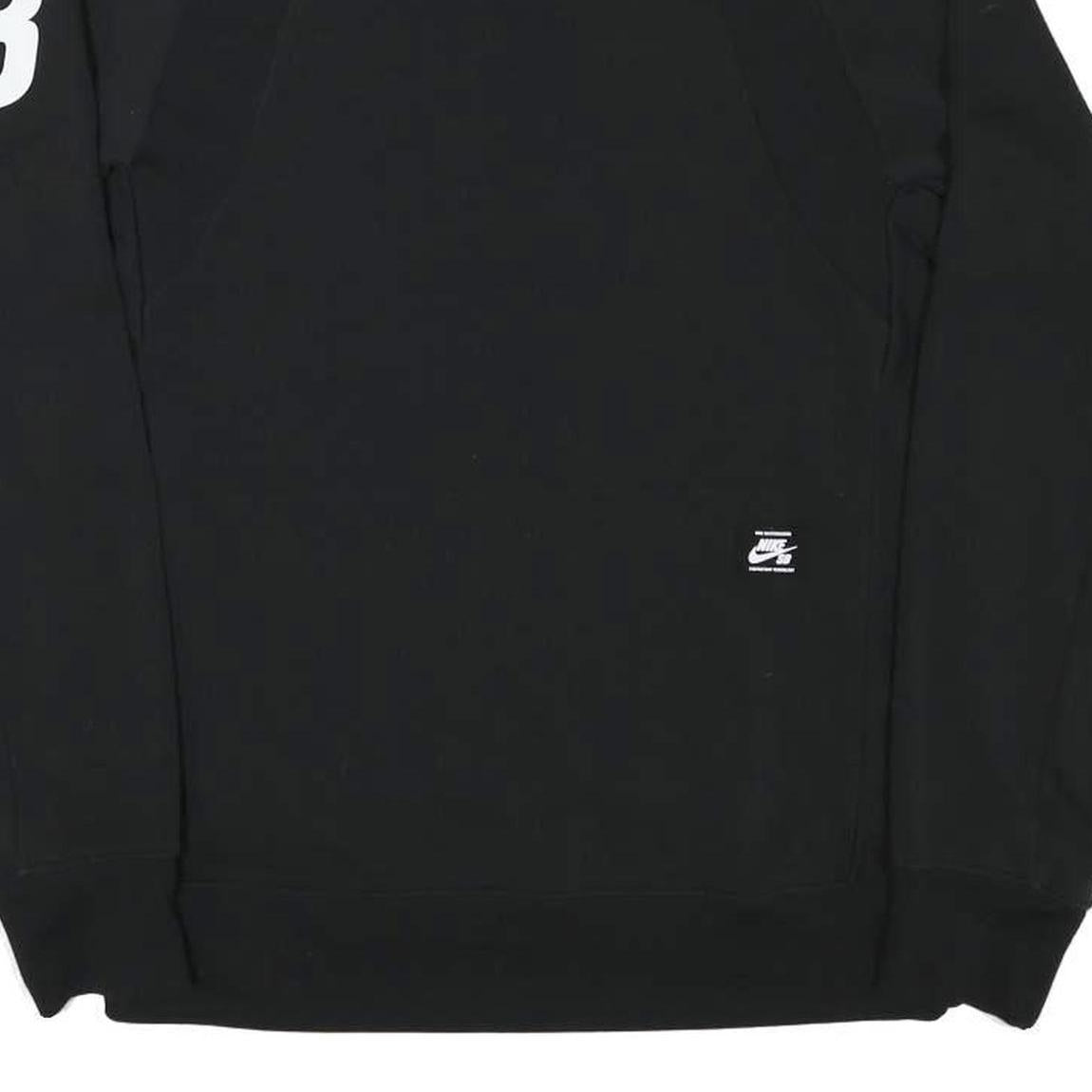 NIKE Mens Black Crew Neck S Sportswear Logo Sweatshirt Pullover