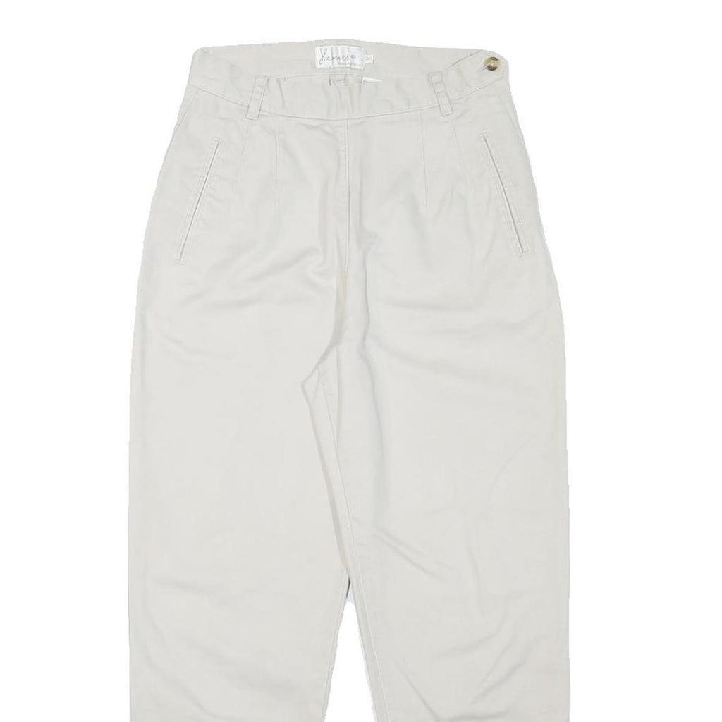 HEMES COLLECTION Womens Cotton Blend White Relaxed Straight Trousers W24 L25