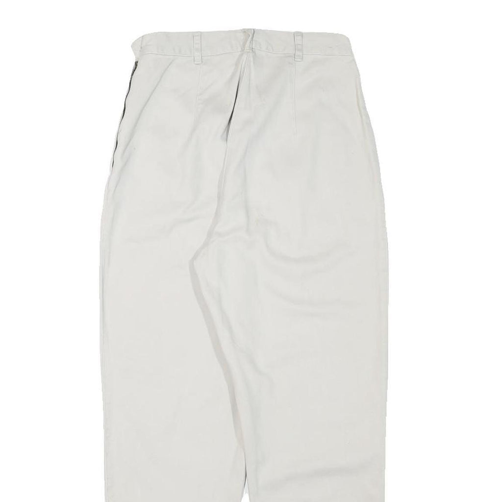 HEMES COLLECTION Womens Cotton Blend White Relaxed Straight Trousers W24 L25