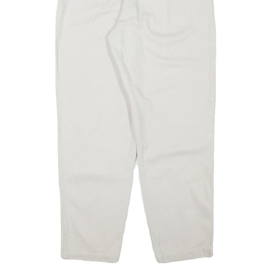 HEMES COLLECTION Womens Cotton Blend White Relaxed Straight Trousers W24 L25