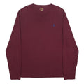 POLO RALPH LAUREN Mens Maroon Long Sleeve Crew Neck T-Shirt L Cotton Classic