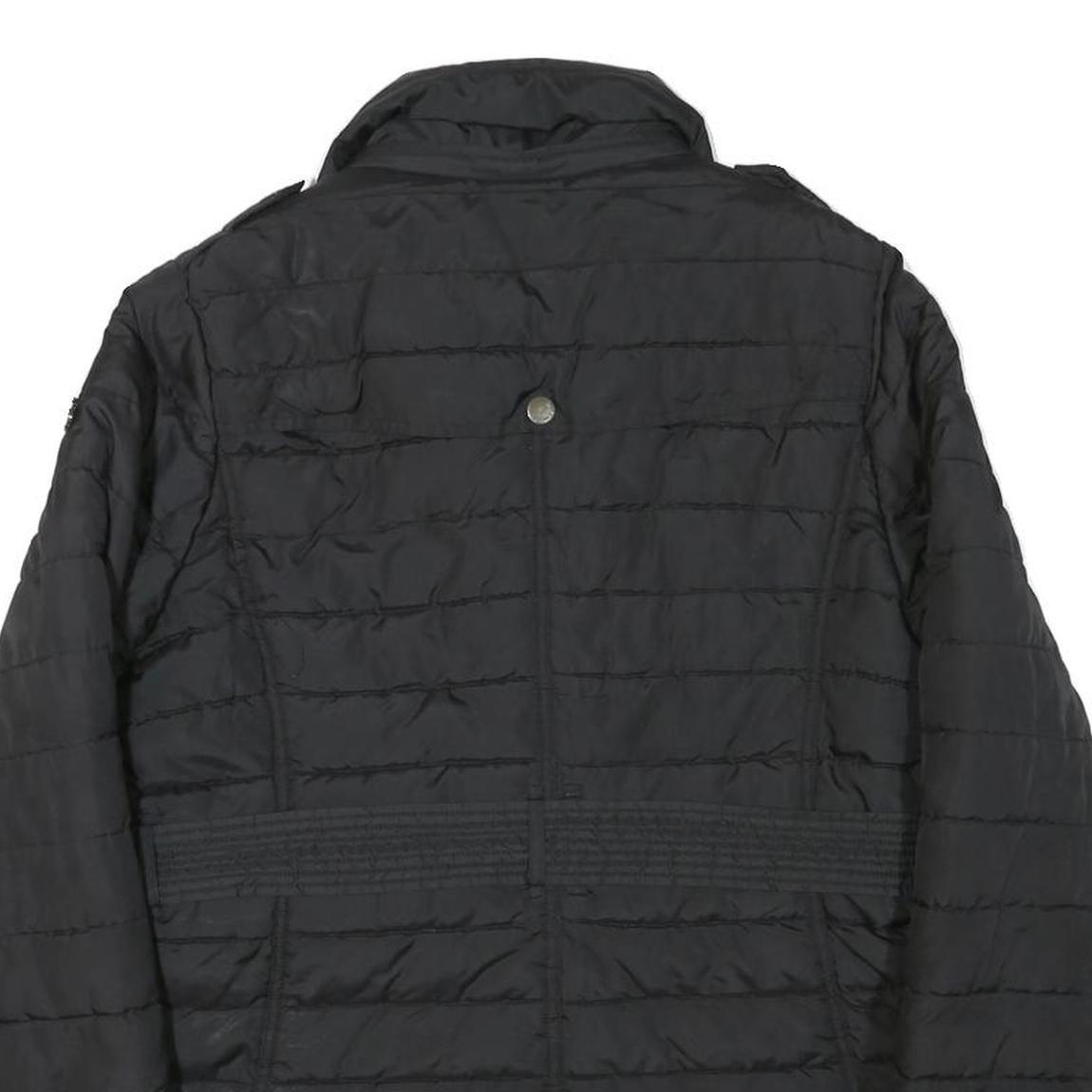 U.S. POLO ASSN Womens Black Quilted Jacket M Polyester Blend Zip Casual