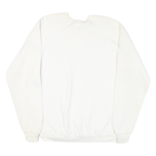 COLLEGE WEAR Mens White Sweatshirt L Cotton Blend Pullover Floral Embroidery