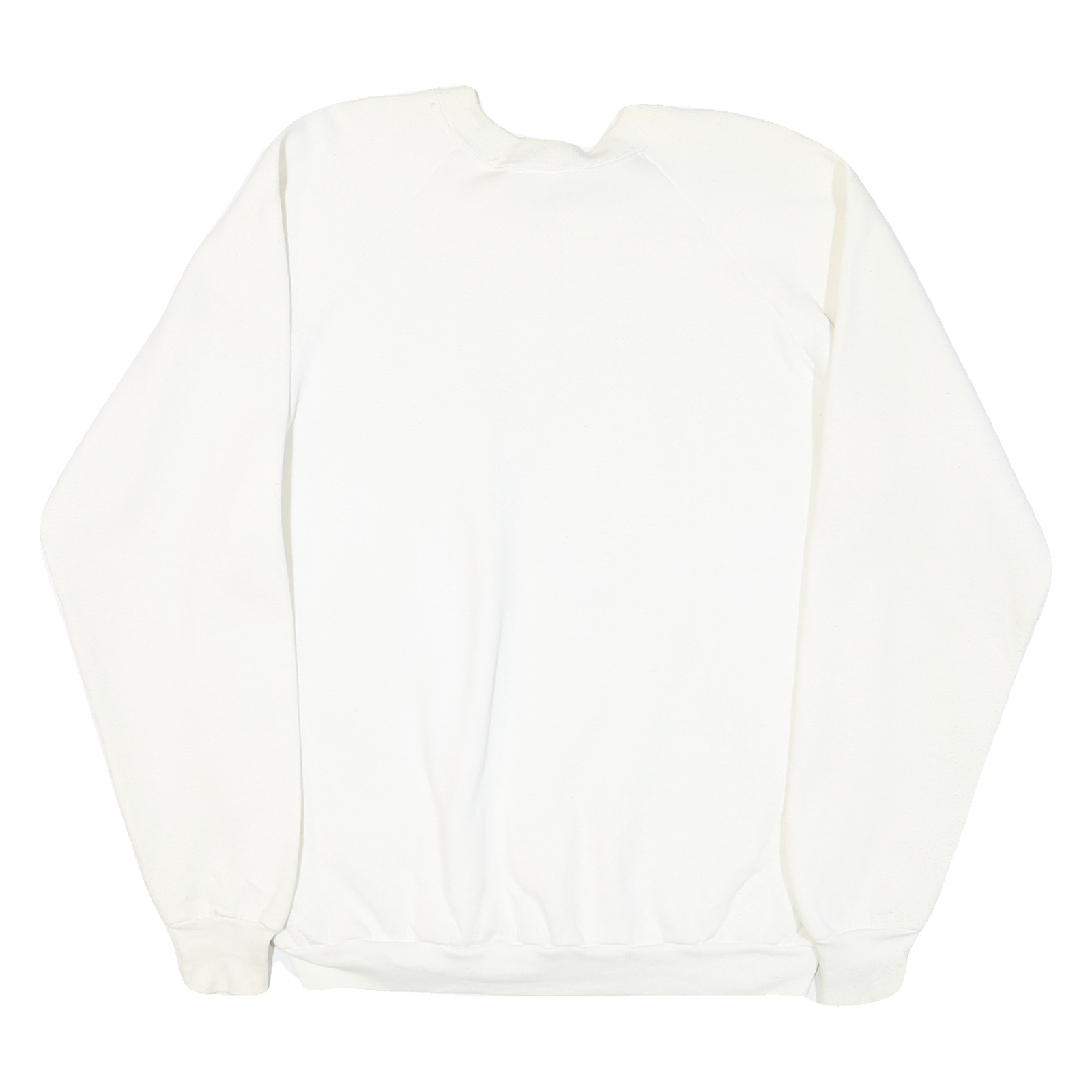 COLLEGE WEAR Mens White Sweatshirt L Cotton Blend Pullover Floral Embroidery