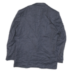 Mens Blue Button Jacket M Polyester Blend Plain Classic Relaxed Fit Stylish