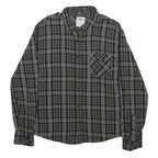 LEVI'S Mens Green & Black Check Shirt L Cotton Casual Long Sleeve Button