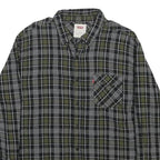 LEVI'S Mens Green & Black Check Shirt L Cotton Casual Long Sleeve Button