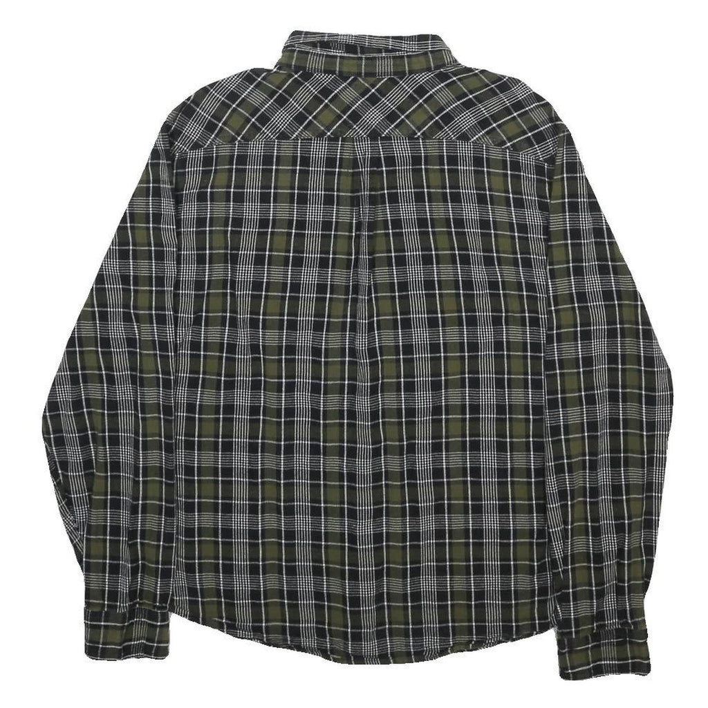 LEVI'S Mens Green & Black Check Shirt L Cotton Casual Long Sleeve Button
