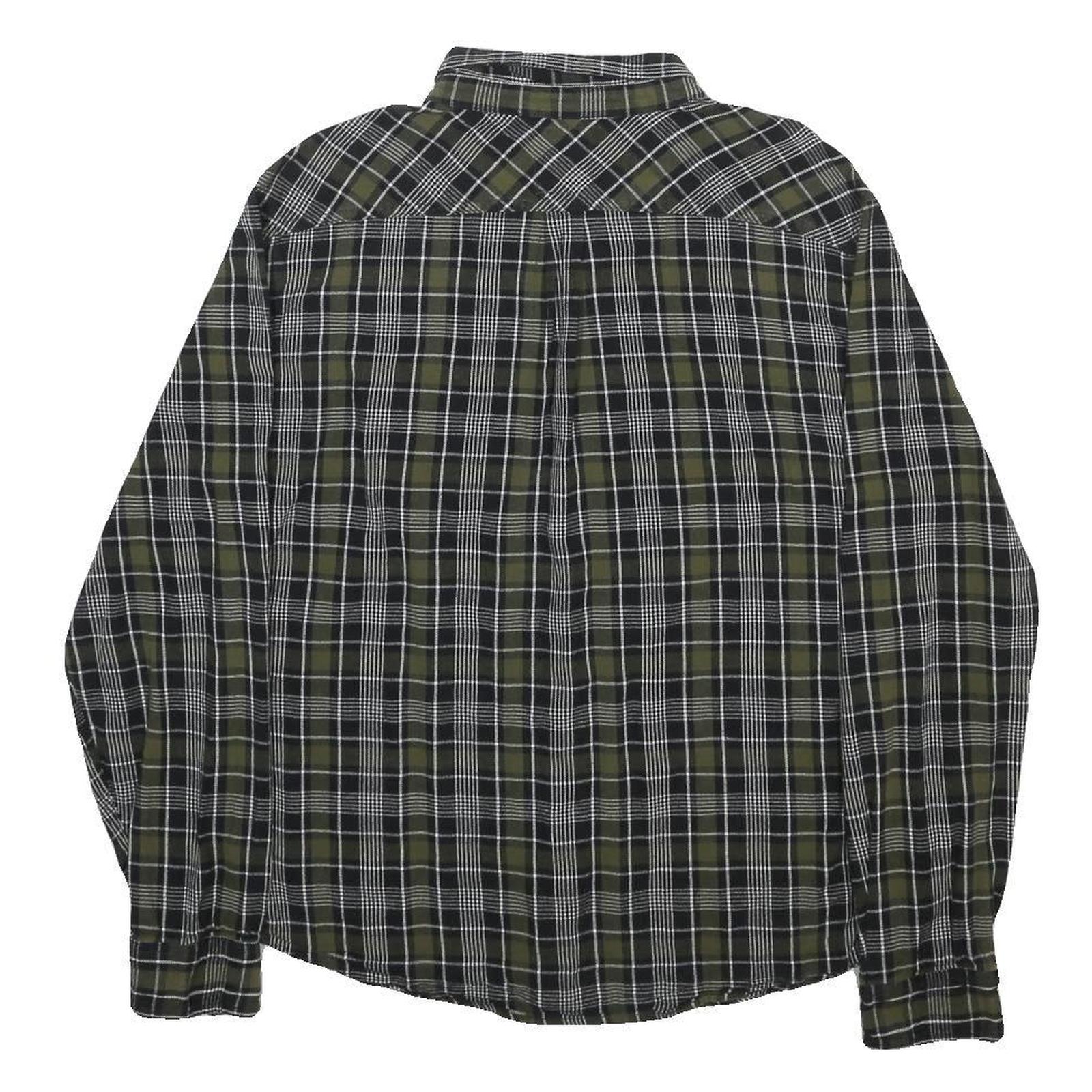 LEVI'S Mens Green & Black Check Shirt L Cotton Casual Long Sleeve Button