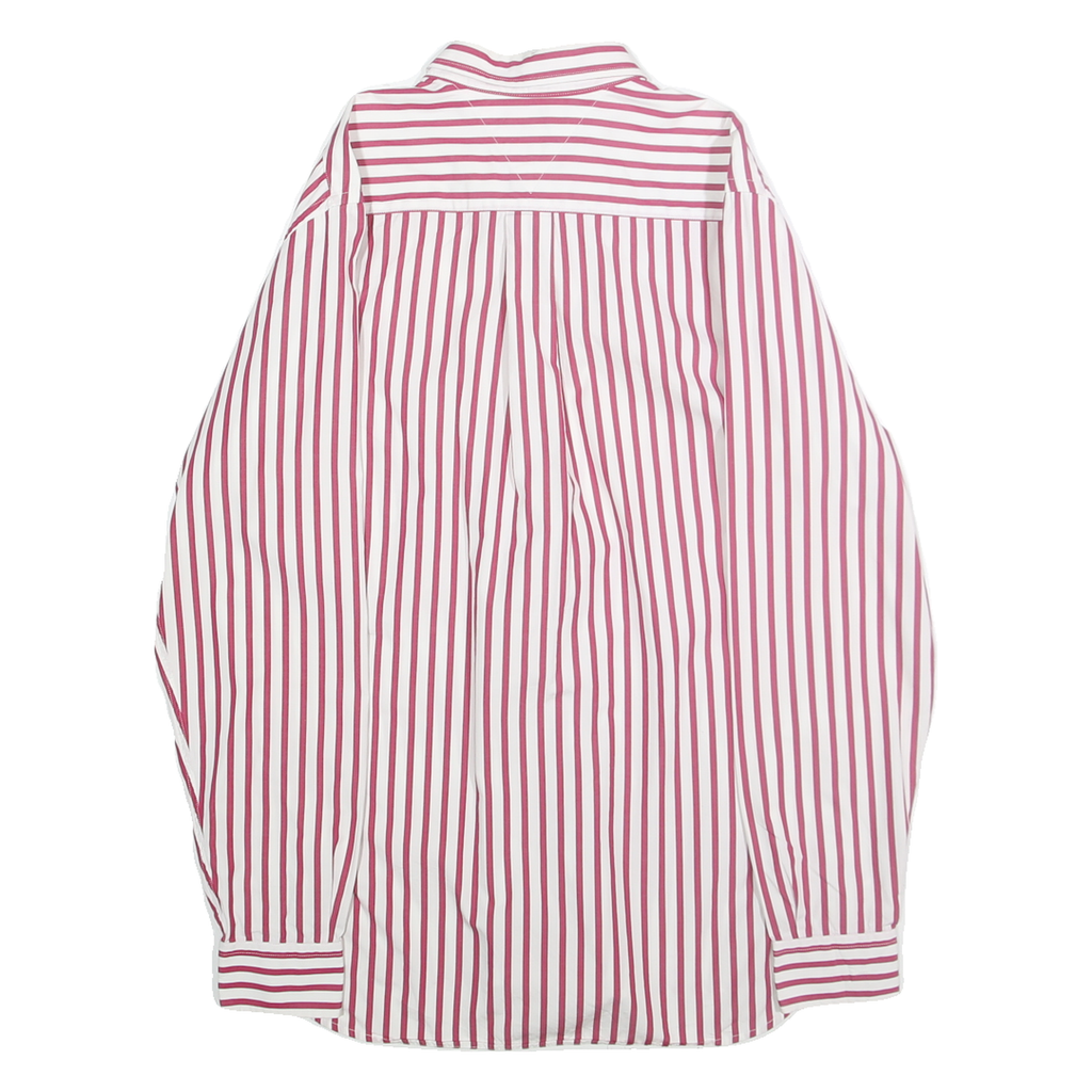 TOMMY HILFIGER Mens Red & White Stripe Shirt S Button Down Cotton Casual