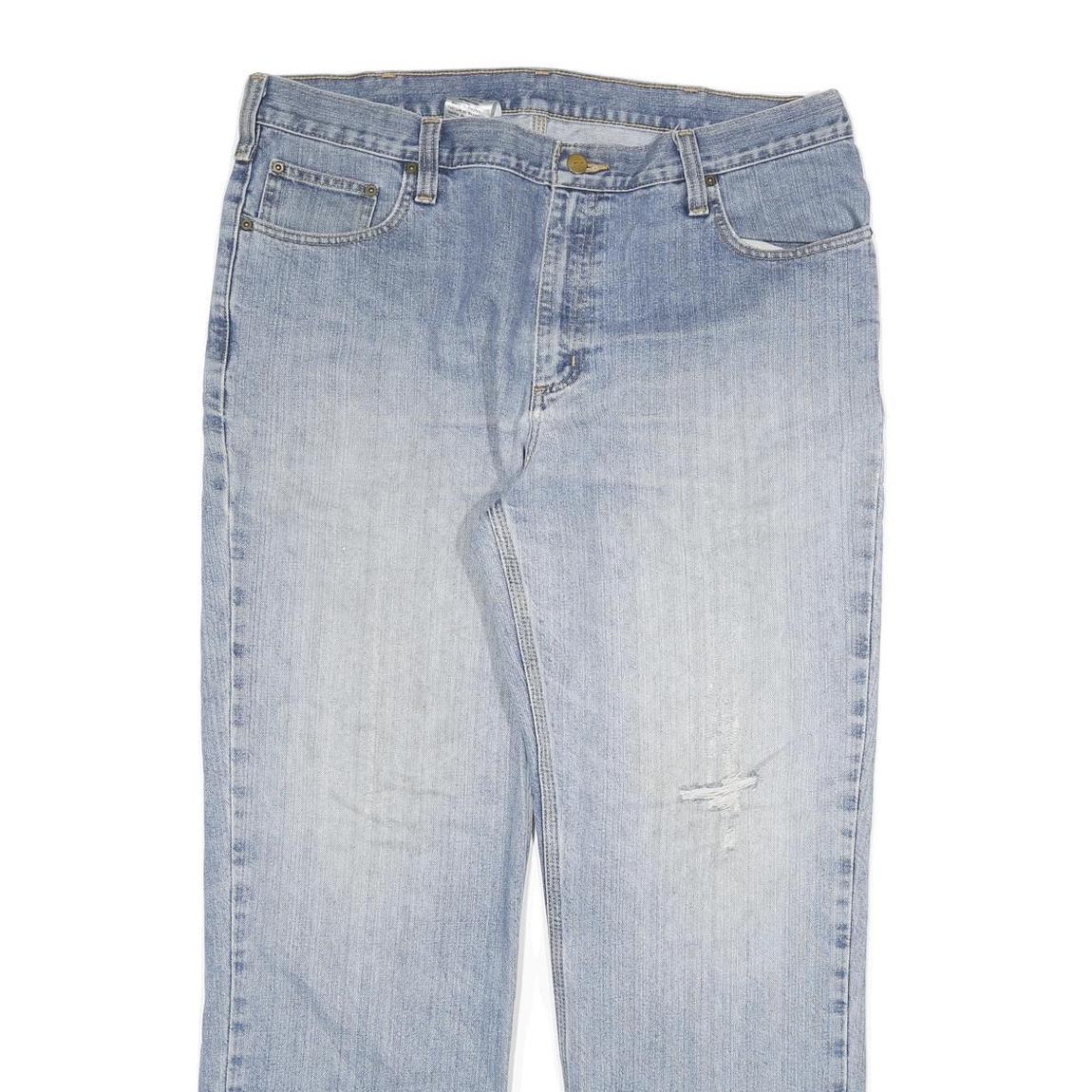 CARHARTT Mens Jeans Blue Relaxed Straight Denim Light W38 L32 Casual Workwear