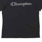 CHAMPION Mens Black Graphic T-Shirt M Short Sleeve Crew Neck Logo Print