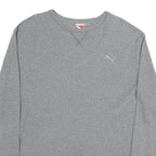 PUMA Mens Grey Long Sleeve Crew Neck Cotton T-Shirt 2XL Casual Sportswear