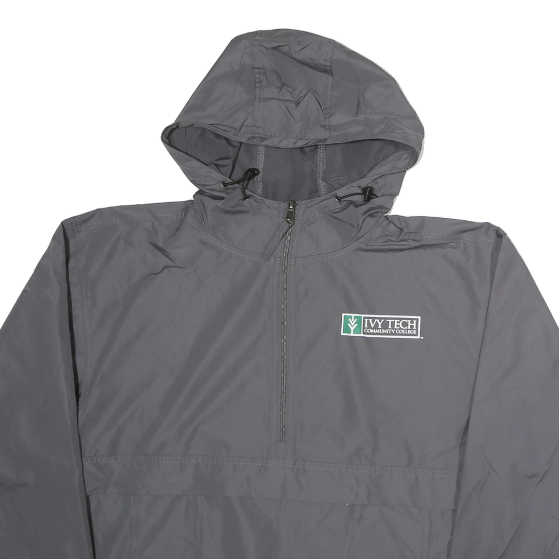 CHAMPION Mens Grey Hooded Zip Jacket M Polyester Outdoor Sportswear Lightweight