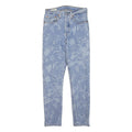LEVI'S 501 Womens Jeans Blue Regular Straight Denim Light W28 L28 Floral Print